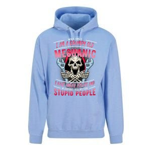 Walk Away I Am A Grumpy Old Mechanic I Have Anger Issues Unisex Surf Hoodie