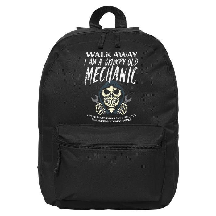 Walk Away Im Grumpy Old Mechanic 16 in Basic Backpack