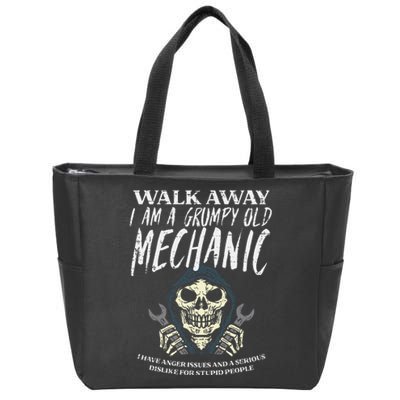 Walk Away Im Grumpy Old Mechanic Zip Tote Bag