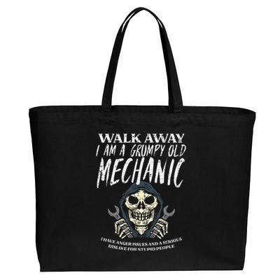 Walk Away Im Grumpy Old Mechanic Cotton Canvas Jumbo Tote