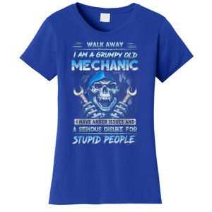 Walk Away I Am A Grumpy Old Mechanic I Have Anger Issues Women's T-Shirt