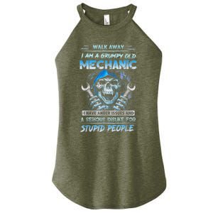 Walk Away I Am A Grumpy Old Mechanic I Have Anger Issues Women's Perfect Tri Rocker Tank