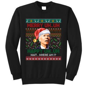 Where Am I Santa Joe Biden Merry Uh Uh Ugly Christmas Sweatshirt