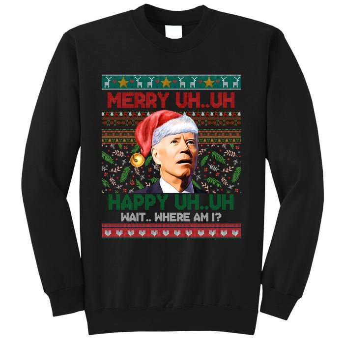 Where Am I Santa Joe Biden Merry Uh Uh Ugly Christmas Sweatshirt