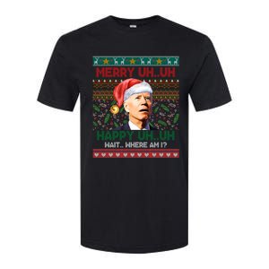 Where Am I Santa Joe Biden Merry Uh Uh Ugly Christmas Softstyle CVC T-Shirt