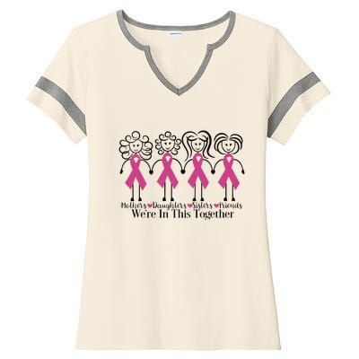 We Are In Together Family Friends Breast Cancer Awareness Ladies Halftime Notch Neck Tee