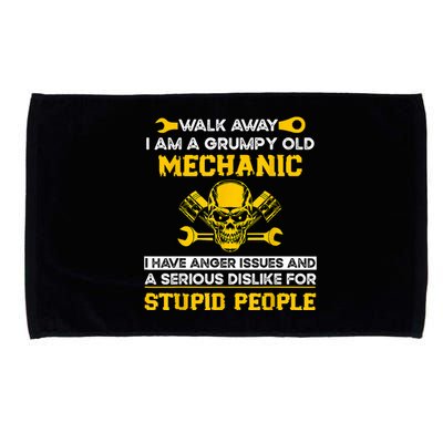 Walk Away I Am A Grumpy Old Mechanic I Have Anger Issues Microfiber Hand Towel