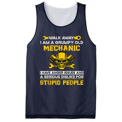 Walk Away I Am A Grumpy Old Mechanic I Have Anger Issues Mesh Reversible Basketball Jersey Tank