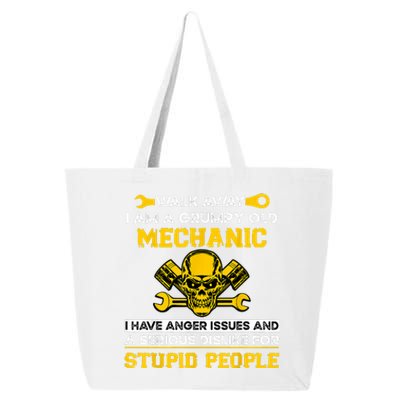 Walk Away I Am A Grumpy Old Mechanic I Have Anger Issues 25L Jumbo Tote