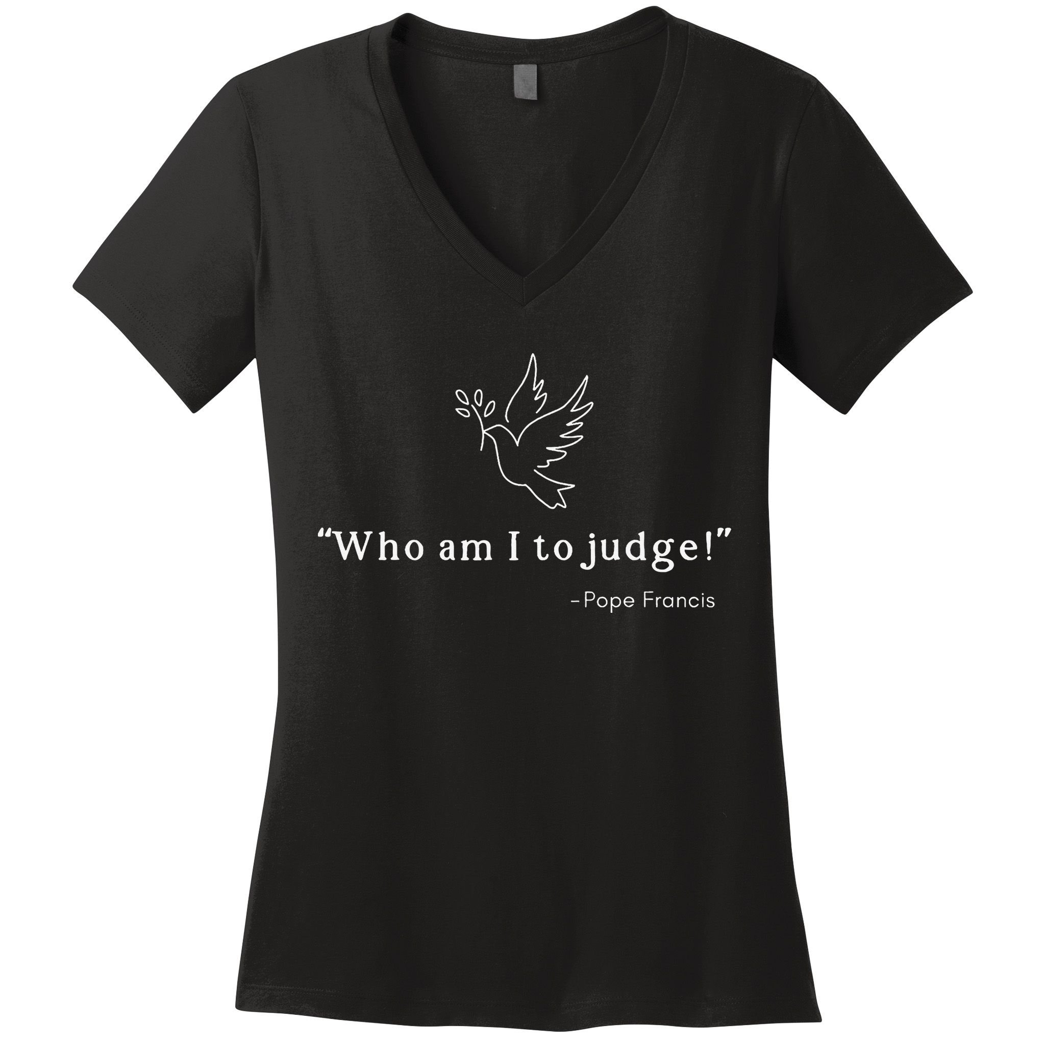 Who Am I To Judge For Christian Women's V-Neck T-Shirt