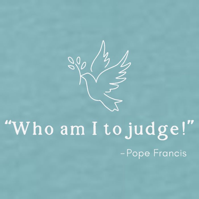 Who Am I To Judge For Christian Sueded Cloud Jersey T-Shirt