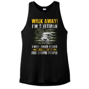 Walk Away! I'm A Veteran Amy Ladies PosiCharge Tri-Blend Wicking Tank