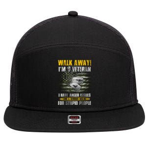 Walk Away! I'm A Veteran Amy 7 Panel Mesh Trucker Snapback Hat