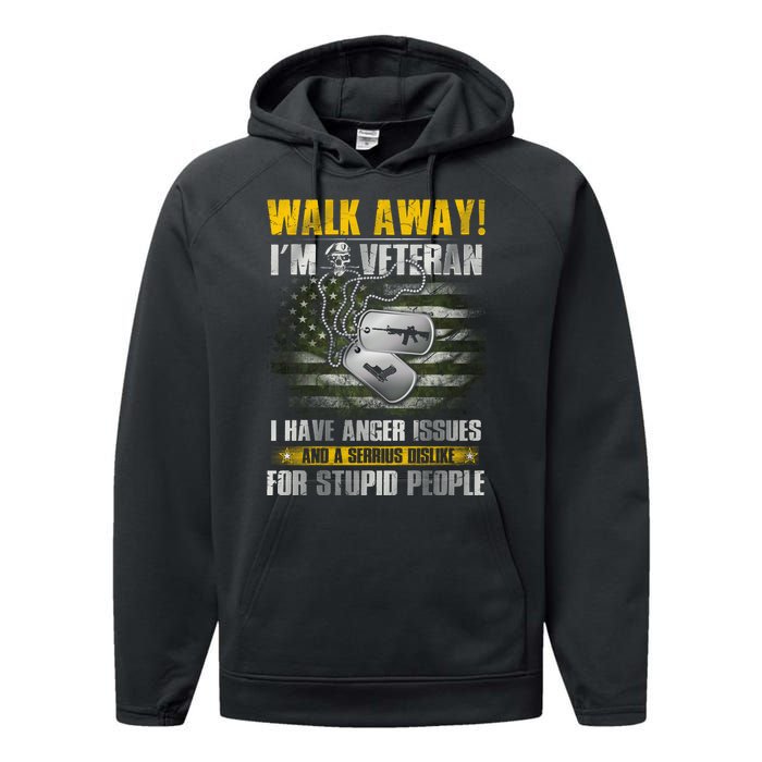 Walk Away! I'm A Veteran Amy Performance Fleece Hoodie