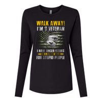 Walk Away! I'm A Veteran Amy Womens Cotton Relaxed Long Sleeve T-Shirt