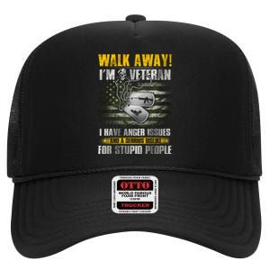 Walk Away! I'm A Veteran Amy High Crown Mesh Back Trucker Hat