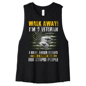 Walk Away! I'm A Veteran Amy Women's Racerback Cropped Tank