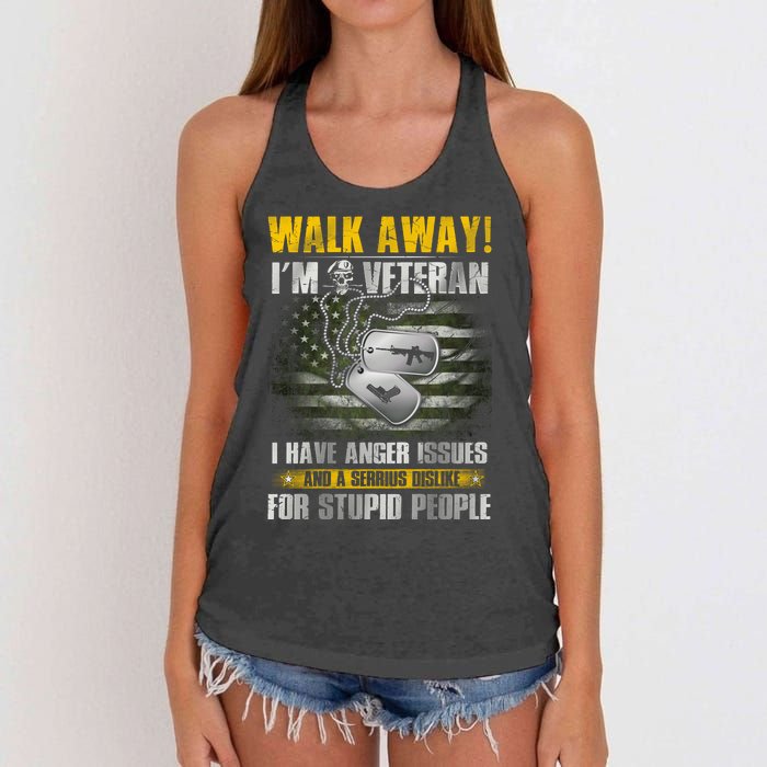 Walk Away! I'm A Veteran Amy Women's Knotted Racerback Tank