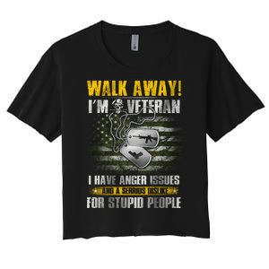 Walk Away! I'm A Veteran Amy Women's Crop Top Tee