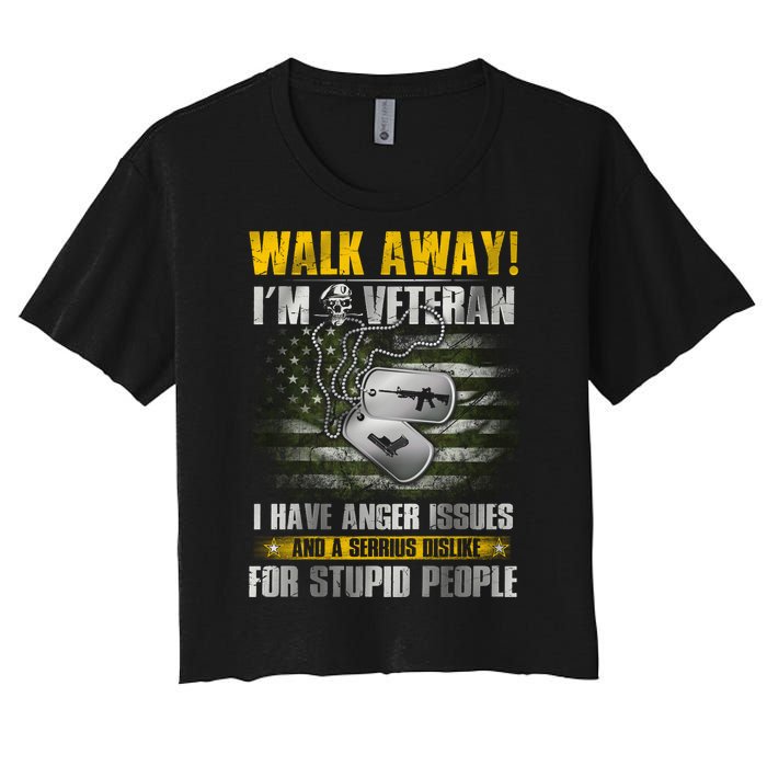 Walk Away! I'm A Veteran Amy Women's Crop Top Tee