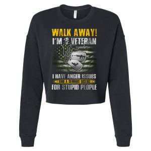 Walk Away! I'm A Veteran Amy Cropped Pullover Crew