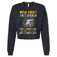 Walk Away! I'm A Veteran Amy Cropped Pullover Crew