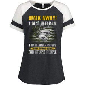 Walk Away! I'm A Veteran Amy Enza Ladies Jersey Colorblock Tee