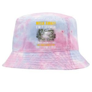 Walk Away! I'm A Veteran Amy Tie-Dyed Bucket Hat