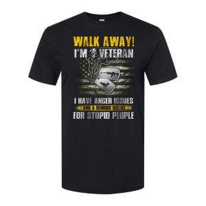 Walk Away! I'm A Veteran Amy Softstyle CVC T-Shirt