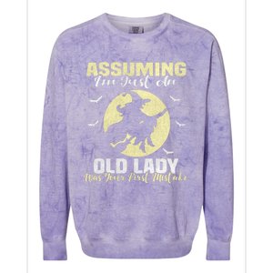 Witch Assuming Im Just An Old Lady Was Your First Mistake Gift Colorblast Crewneck Sweatshirt