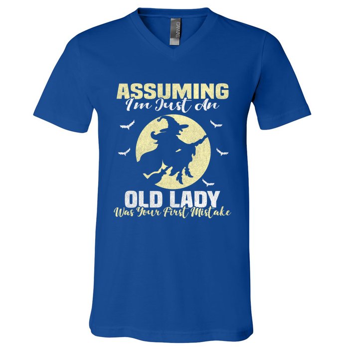 Witch Assuming Im Just An Old Lady Was Your First Mistake Gift V-Neck T-Shirt