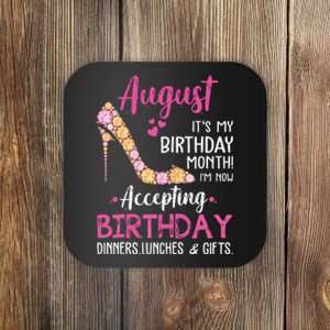 Womens August Its My Birthday Month Women Mom Wife Gifts Coaster