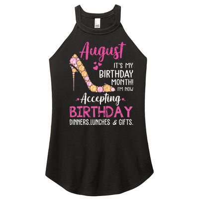 Womens August Its My Birthday Month Women Mom Wife Gifts Women’s Perfect Tri Rocker Tank