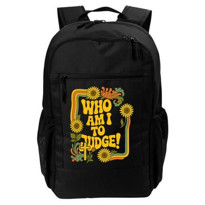Who Am I To Judge Francis Quote Retro 70s Floral Women Backpack