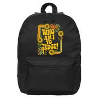 Who Am I To Judge Francis Quote Retro 70s Floral Women 16 in Basic Backpack