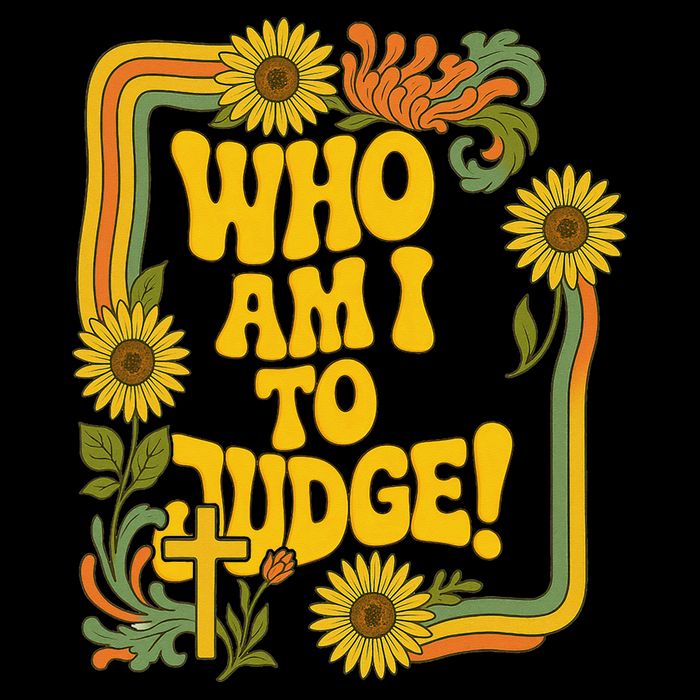 Who Am I To Judge Francis Quote Retro 70s Floral Women 16 in Basic Backpack