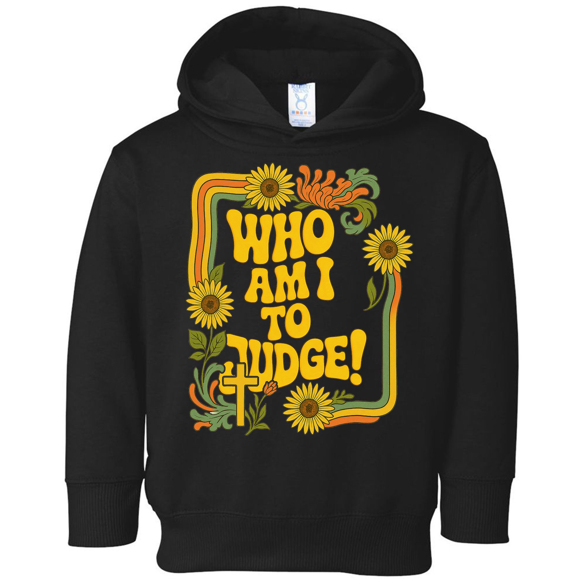 Who Am I To Judge Francis Quote Retro 70s Floral Women Toddler Hoodie