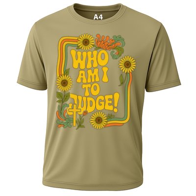 Who Am I To Judge Francis Quote Retro 70s Floral Women Cooling Performance Crew T-Shirt