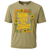 Who Am I To Judge Francis Quote Retro 70s Floral Women Cooling Performance Crew T-Shirt