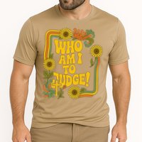 Who Am I To Judge Francis Quote Retro 70s Floral Women Cooling Performance Crew T-Shirt