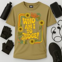Who Am I To Judge Francis Quote Retro 70s Floral Women Cooling Performance Crew T-Shirt