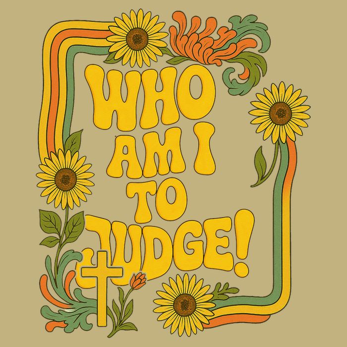 Who Am I To Judge Francis Quote Retro 70s Floral Women Cooling Performance Crew T-Shirt