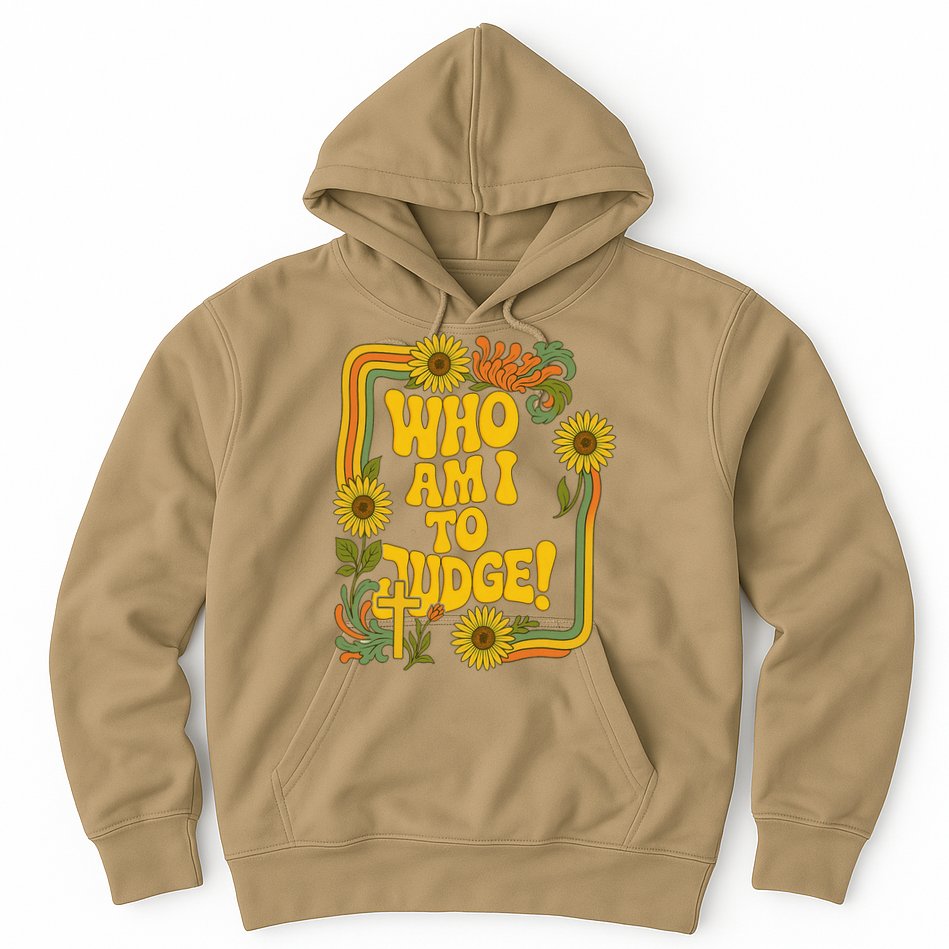 Who Am I To Judge Francis Quote Retro 70s Floral Women Hoodie