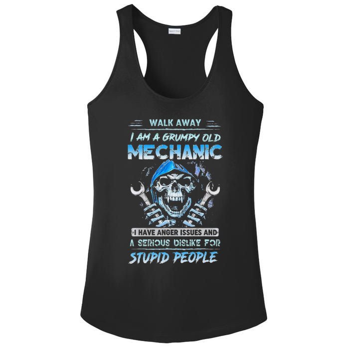 Walk Away I Am A Grumpy Old Mechanic I Have Anger Issues Ladies PosiCharge Competitor Racerback Tank