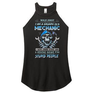 Walk Away I Am A Grumpy Old Mechanic I Have Anger Issues Women's Perfect Tri Rocker Tank