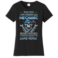 Walk Away I Am A Grumpy Old Mechanic I Have Anger Issues Women's T-Shirt