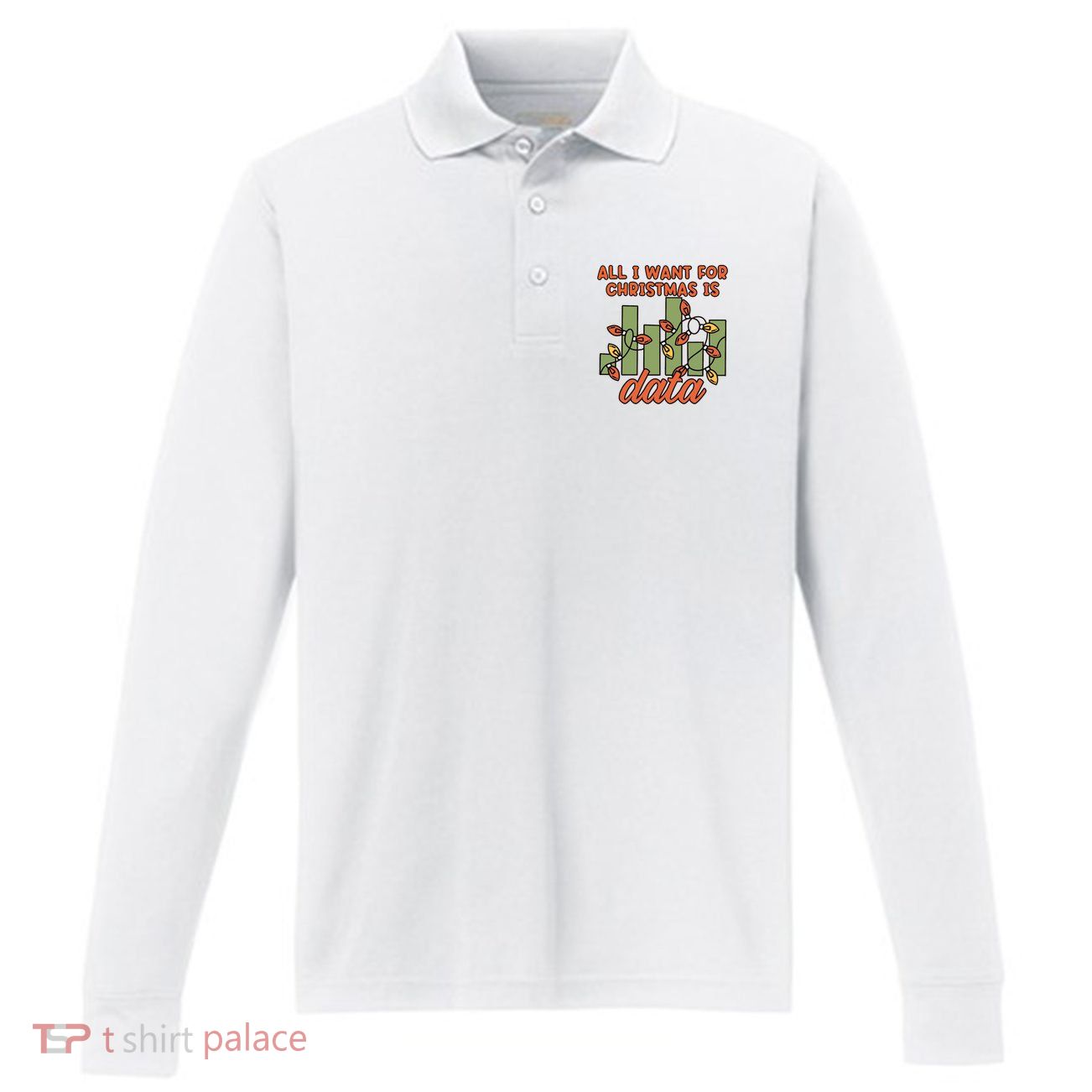 Women All I Want For Christmas Is Data Sped Teacher Bcba Aba Performance Long Sleeve Polo