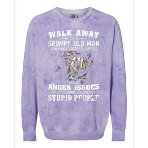 Walk Away I Am A Grumpy Old Man I Love Dogs More Than Humans Colorblast Crewneck Sweatshirt