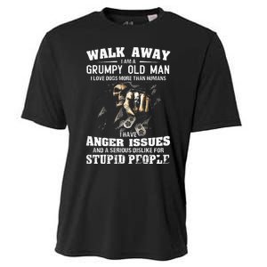 Walk Away I Am A Grumpy Old Man I Love Dogs More Than Humans Cooling Performance Crew T-Shirt