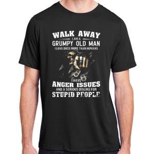 Walk Away I Am A Grumpy Old Man I Love Dogs More Than Humans Adult ChromaSoft Performance T-Shirt